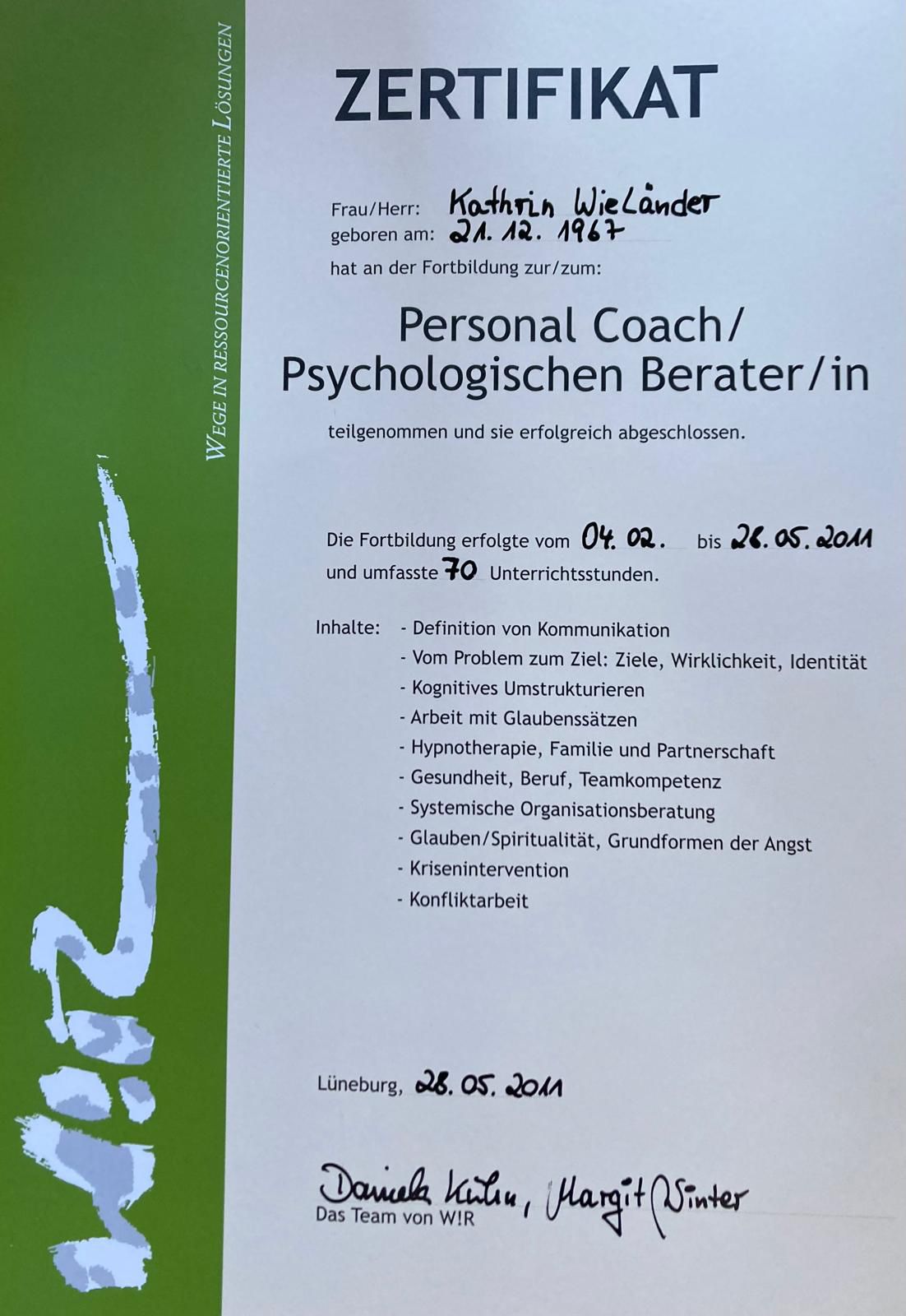 Zertifikat traumasensibles Coaching